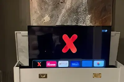 Novo MBL TV Lift installed into an existing TV cabinet